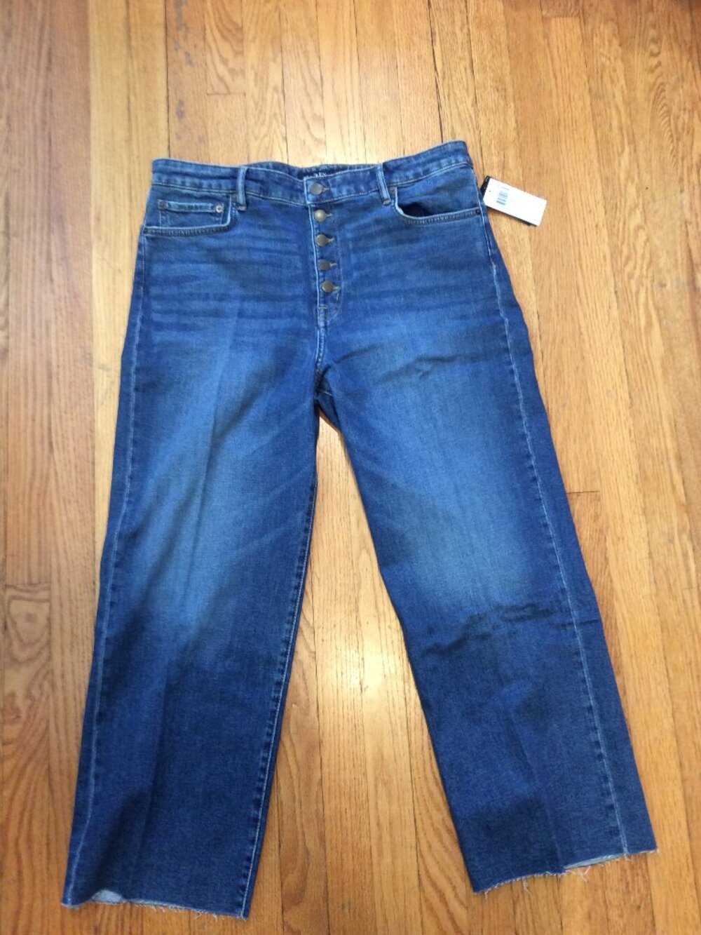 Lauren Ralph Lauren Wide Leg Cropped Denim Jeans Medium Wash High Rise Jeans